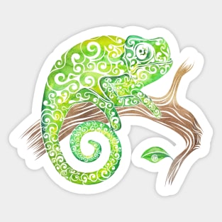 Swirly Chameleon Sticker